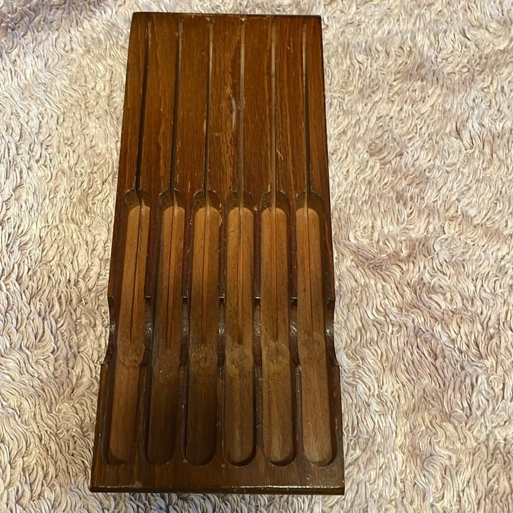 Vintage A.PETRE & CO six piece knife set in wooden case - Made in England